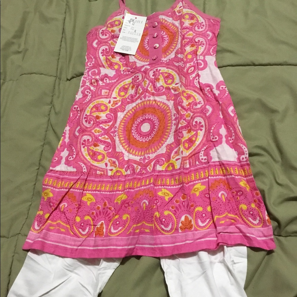 Funky kids pink pants set